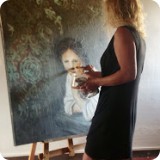 Heather applies the final coat of glaze to her portrait painting.  It was a wonderful, inspiring week of painting together daily from 10 AM - 2 PM...then resting at the monastery or venturing off to explore Spain.
