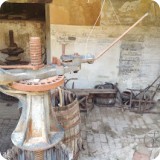 An old grape press used during the day, when Sant Jeroni de la Murtra had a vineyard.  The monastery made its own wine and bread.