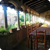 the beautiful veranda where Father Jaume and staff share their garden and market fresh home-made meals.