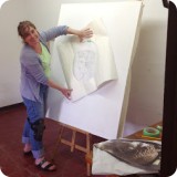 Michelle brainstorming her painting...