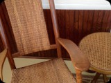 Herring Bone Weave Chair Seat (Wrapped 2 over 1 Pattern) with a Pressed Cane Side Table