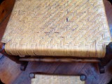 Mottville Herring Bone Weave Chair Seat & Foot Stool with Natural Wide Binder Cane - Detail