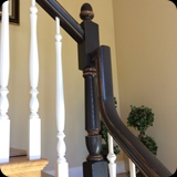 Previously Oak; Distressed Black Heirloom Furniture Finish Applied to Banister