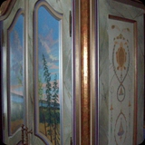 Custom Built/Painted Armoire; Landscape Captures View of Skaneateles Lake from Clients Home