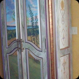 Custom Built/Painted Armoire; Landscape Captures View of Skaneateles Lake from Clients Home