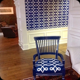 22  Custom Painted & Pinstripe Detailing on Wooden Chair for Family Room