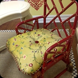 31  Custom Painted Bamboo Chair with Gold Banding for a Morning Room