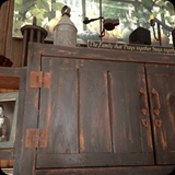 34  Hand-wrought Distressed Finish Transformed a New, Unfinished Built-in to Resemble Antique Jelly Cupboard for a Rustic Family Room