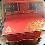 44  Detail - Family Heirloom Transformed via Lacquer Finish with Hand-painted Chinoiserie Detailing for a Living Room