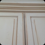 66  Refinished Kitchen Cabinetry; Physically Distressed Heirloom Finish w/ Antique Glaze