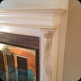83  Refinished circa 1810 Fireplace Surround; Glazed Woodwork w/ Faux Marble and Gilded Column Accents