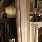 84  Refinished circa 1810 Foyer Thresh-hold and Fireplace Surround; Faux Marble Column Accents