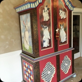 92  Custom Painted Armoire w/ Portraits of Family Pets