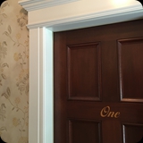 80  Hannum House, Skaneateles NY; Custom Gilded Lettering for Guest Suites