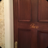 78  Hannum House, Skaneateles NY; Custom Gilded Lettering for Guest Suites