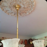 37  Faux Tea-stained Ceiling Medallion for a Dining Room