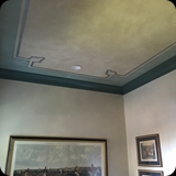 98  Hannum House, Skaneateles, NY; Guest Bathroom - Custom Hand-painted Ornamental Ceiling w/ Antique Glaze Overlay