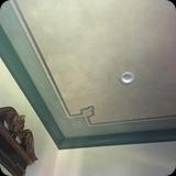 99  Hannum House, Skaneateles, NY; Guest Bathroom - Custom Hand-painted Ornamental Ceiling w/ Antique Glaze Overlay