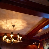 104  Hannum House Library Ceiling, Skaneateles, NY;  Custom "Parchment Paper" Finish