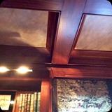 105  Hannum House Library Ceiling, Skaneateles, NY;  Custom "Parchment Paper" Finish