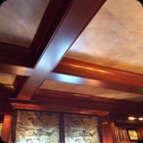 106  Hannum House Library Ceiling, Skaneateles, NY;  Custom "Parchment Paper" Finish