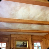 101   Livingroom Custom Ceiling Finish; Parchment Paper Effect