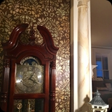 183  Custom Foyer Finish - circa 1810 Historical home; Overall Damask 'Wallpaper' Finish w/ Faux Marble Column Accents