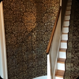 184  Custom Foyer Finish - circa 1810 Historical home; Overall Damask 'Wallpaper' Finish w/ Faux Marble Column Accents