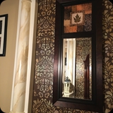 185  Custom Foyer Finish - circa 1810 Historical home; Overall Damask 'Wallpaper' Finish w/ Faux Marble Column Accents