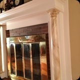 189  Refinished circa 1810 Fireplace Surround; Glazed Woodwork w/ Faux Marble and Gilded Column Accents