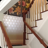 201  Foyer Stairwell Feature Wall; Pearlescent Allover Ornament
