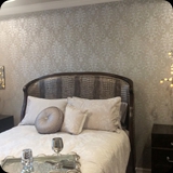 206  2016 CNY Parade of Homes; Master Bedroom - Allover Foliate Damask Feature Wall