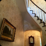 220  Hannum House, Skaneateles, NY; Custom Hand-wrought "Wallpaper" Finish w/ Tea-stained Effect