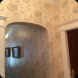 221  Hannum House, Skaneateles, NY; Custom Hand-wrought "Wallpaper" Finish w/ Tea-stained Effect