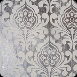 67 Silver Leaf and Painted Ornament Wallpaper Effect