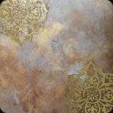 Detail; Lusterstone with Gold Leaf Inlaid Ornament.