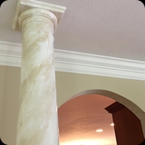 Faux Marble Dining Room Columns.
