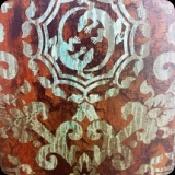 77  Crackled Rust with Ornamental Verdigris Metal Patina