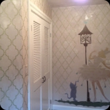 133  Moroccan Trellis Latticework Surround with Pirouette Silhouette Feature Wall Entrance Way