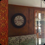 18  Faux marquetry beam accent - detail in breakfast nook area