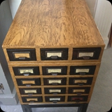 20  Previously Painted Solid Brown; Heather Refinished This Antique Drawer File Via Faux-Woodgraining to Resemble Natural Oak