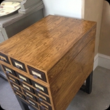 22  Previously Painted Solid Brown; Heather Refinished This Antique Drawer File Via Faux-Woodgraining to Resemble Natural Oak