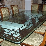 17 Faux Iron Grillwork on Glass Table Top Detail