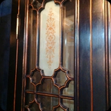 34  Detail - Series of Built-in Ornamental Reverse Gilded Etched Glass Panels for an Entrance Foyer Alcove
