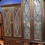 44 Custom Etched Glass Panels to Mimic Upholstered Panels; Allowing Increased Privacy of Items Stored Inside