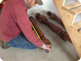 Heather worked with neighbor, Mike Daniels, to rework & fabricate architectural salvage items she sourced - like newel posts, spindles, columns, etc