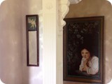 A portrait painting Heather rendered in Spain during a summer 2013 retreat at a 15th century monastery, & beloved family heirlooms starting to make the schoolhouse feel more like 'home'.