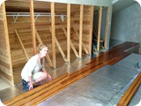 Heather selected antique strain Bamboo hardwood for it's durability to insure a long-lasting wood floor for the upstairs bedroom & office loft.