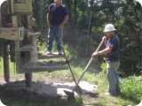 Drilling through shale - hoping to strike water at 300' feet...