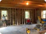 After the concrete floor cured, Nathan Van Deusen of NV Construction began framing the interior walls.  From Marcellus, NV Construction guarantees a craftsman eye for detail & superb quality work. Nathan did an outstanding job as GC & project manager.